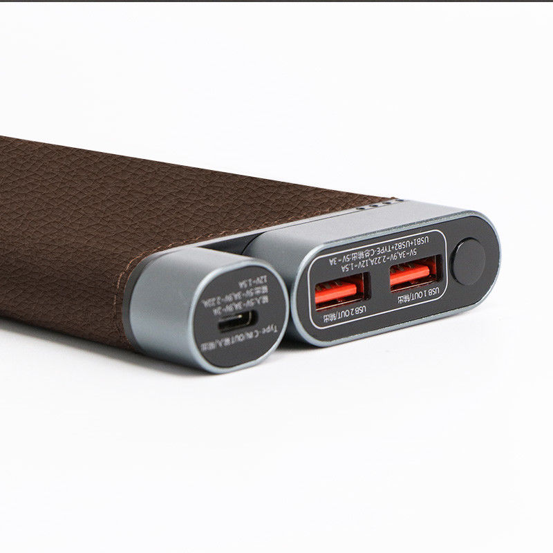 10K MAh PD Power Bank دست ساز پوست پوسته فلزی 3 پورت شارژ دستگاه