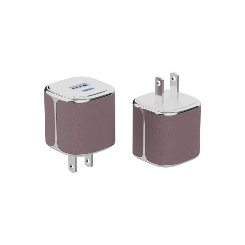شارژر دیواری 35 ولت USB-C و USB-A شارژر دیواری PD GaN با پوسته چرم