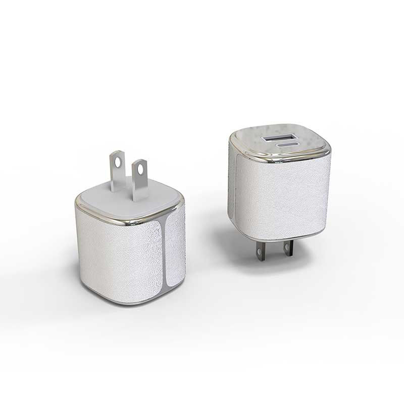 شارژر دیواری 35 ولت USB-C و USB-A شارژر دیواری PD GaN با پوسته چرم